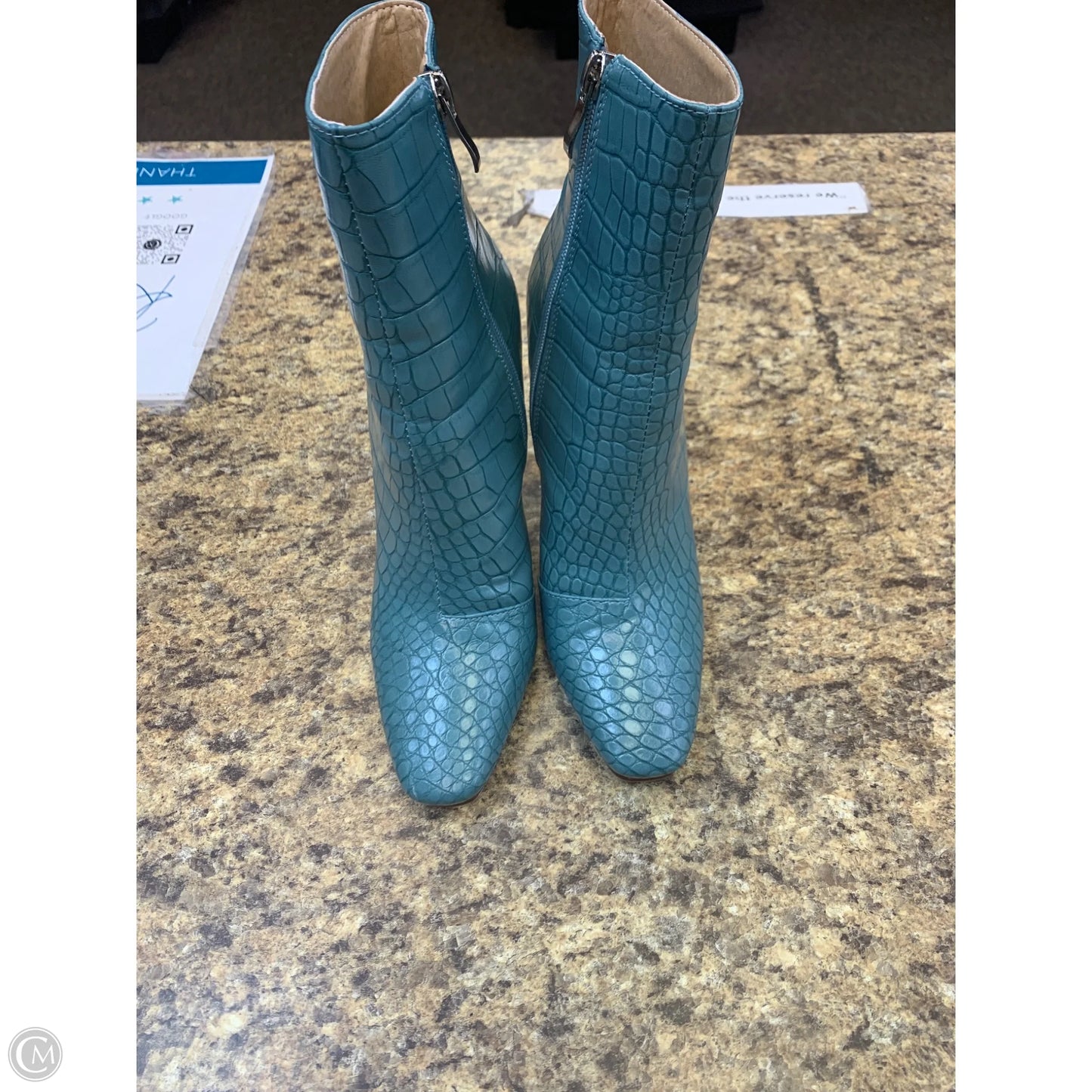 Boots Ankle Heels By Cmf In Blue, Size: 7