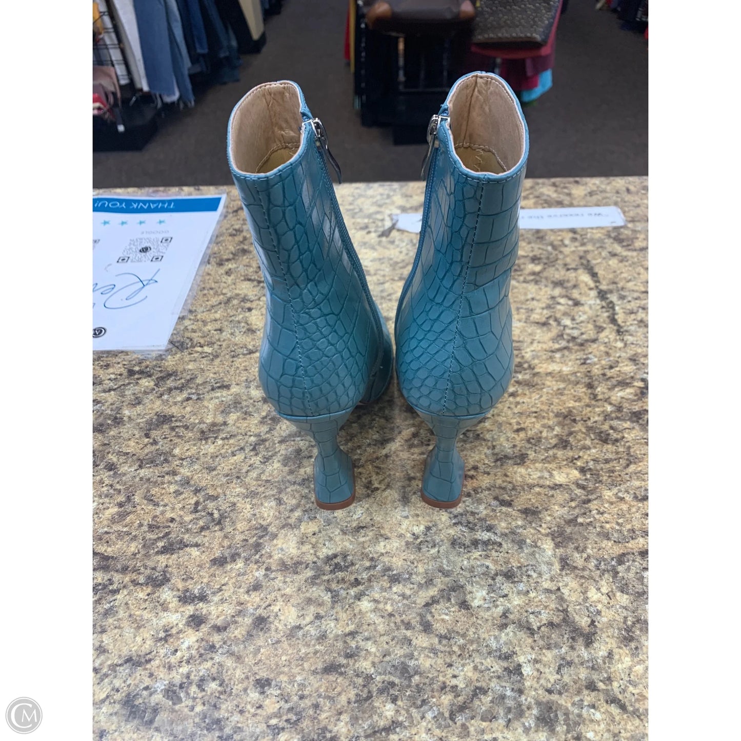 Boots Ankle Heels By Cmf In Blue, Size: 7