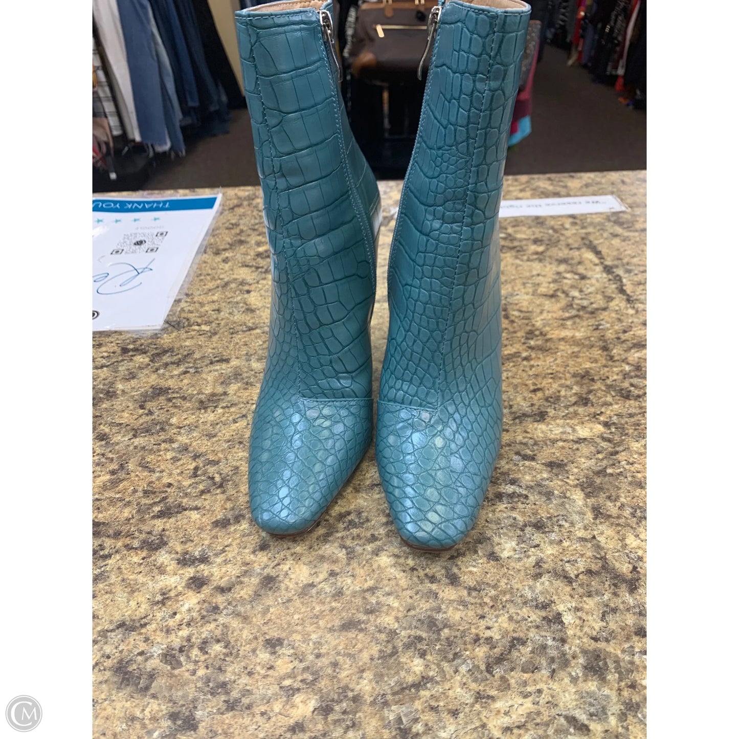 Boots Ankle Heels By Cmf In Blue, Size: 7