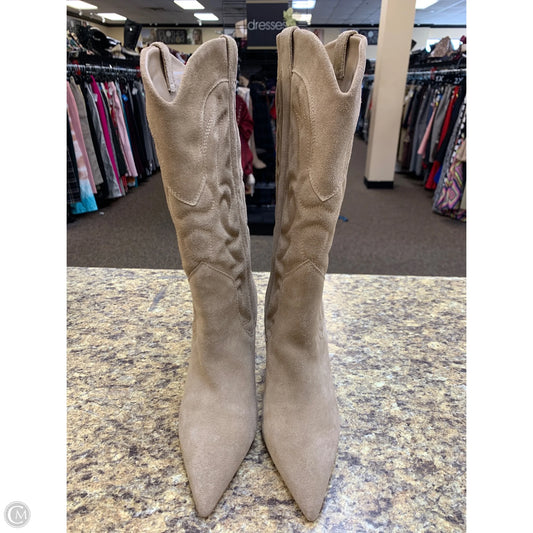Boots Knee Heels By Steve Madden In Tan, Size: 7