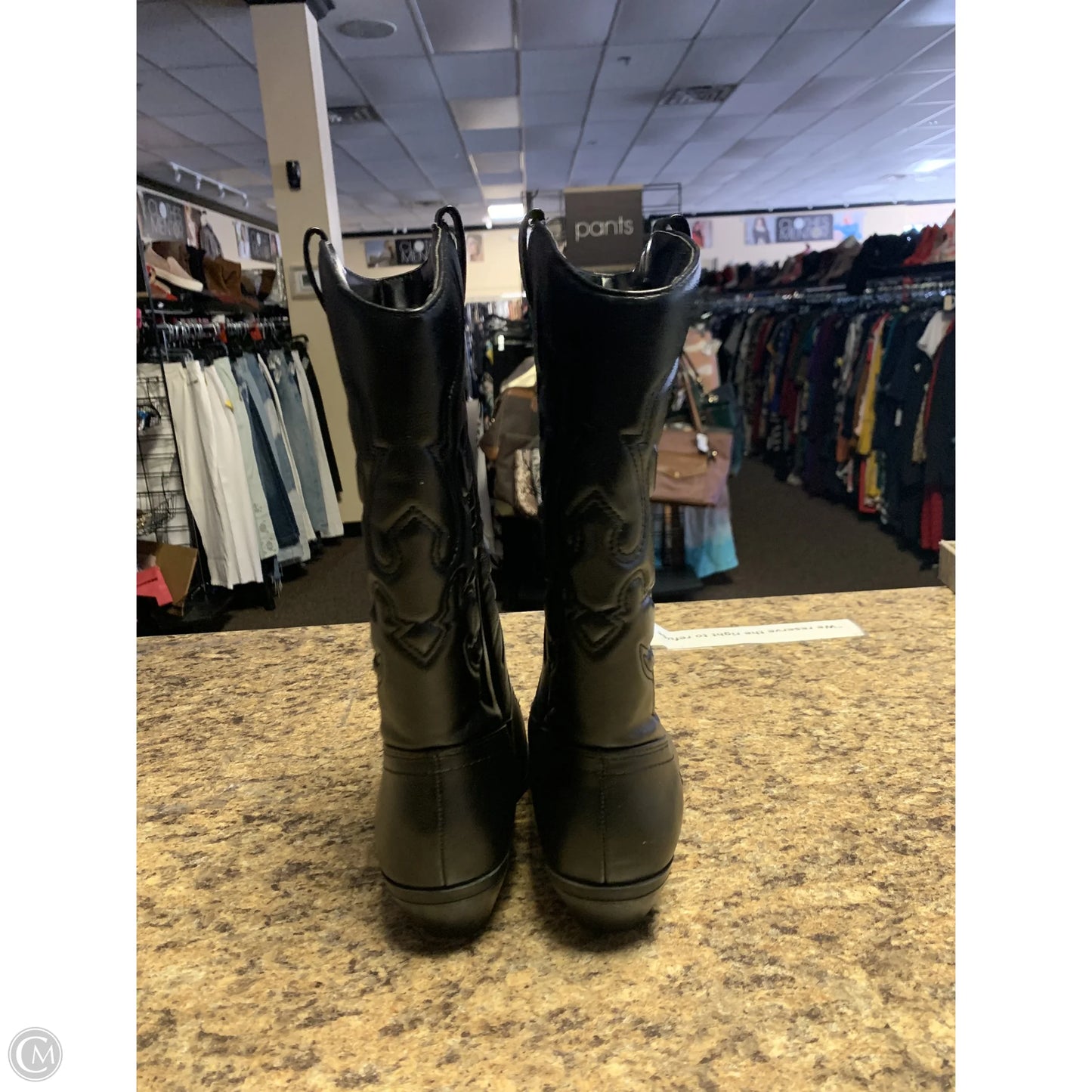 Boots Ankle Flats By Soda In Black, Size: 8