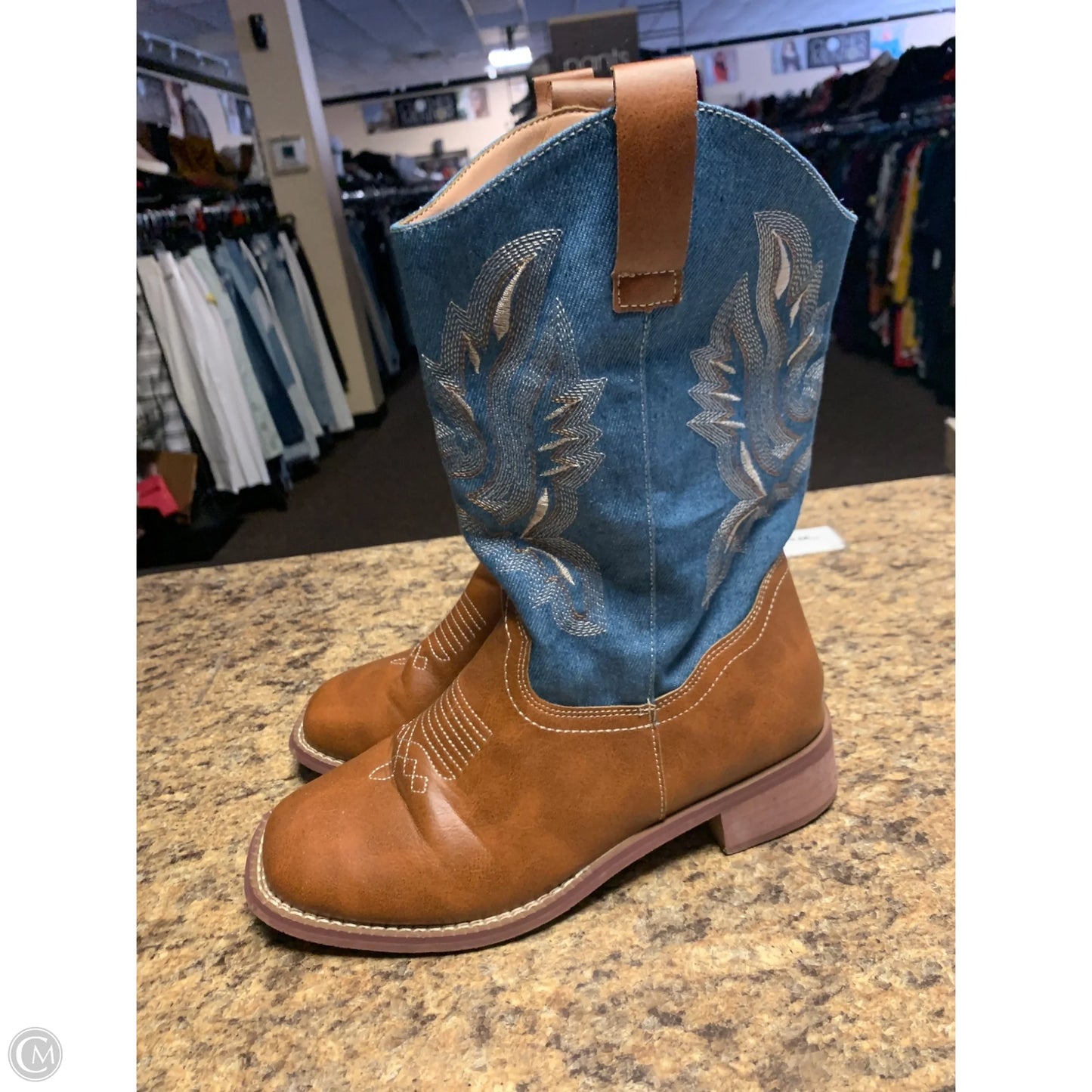 Boots Western By Cmf In Blue & Brown, Size: 8.5