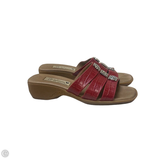 Shoes Flats By Brighton In Red & Tan, Size: 6