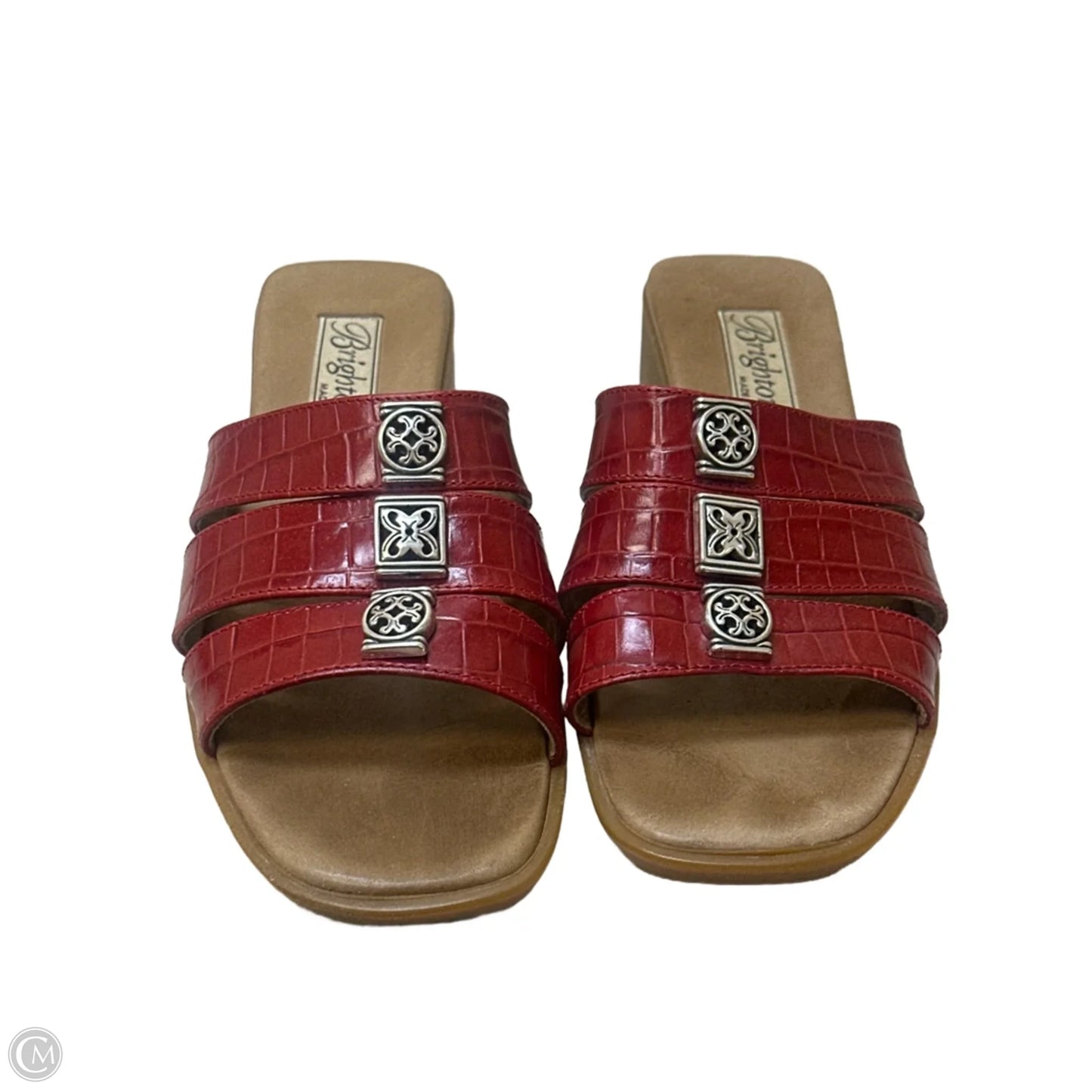 Shoes Flats By Brighton In Red & Tan, Size: 6