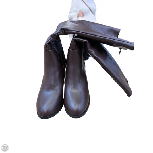 Boots Knee Heels By Allegra K In Brown, Size: 7.5