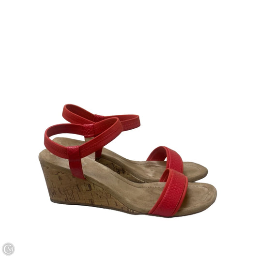 Shoes Heels Wedge By Alfani In Red & Tan, Size: 8