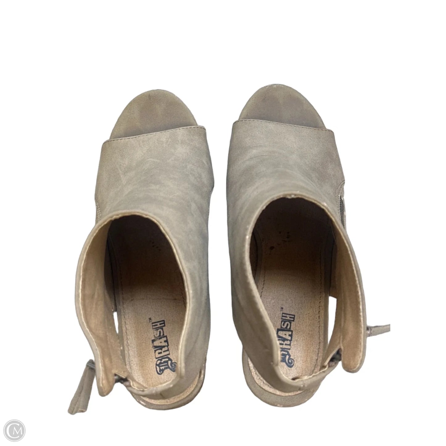 Sandals Heels Wedge By Brash In Tan, Size: 7.5
