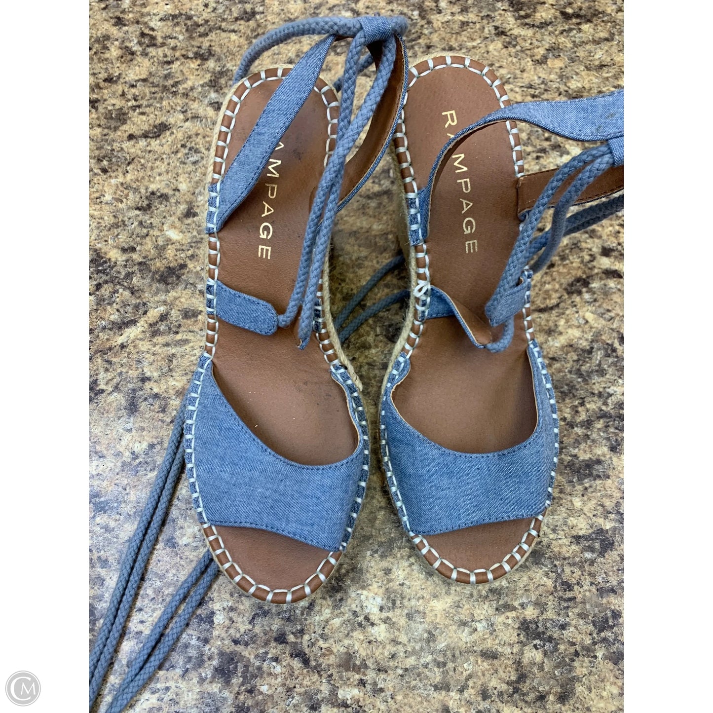 Sandals Heels Wedge By Rampage In Blue, Size: 8.5