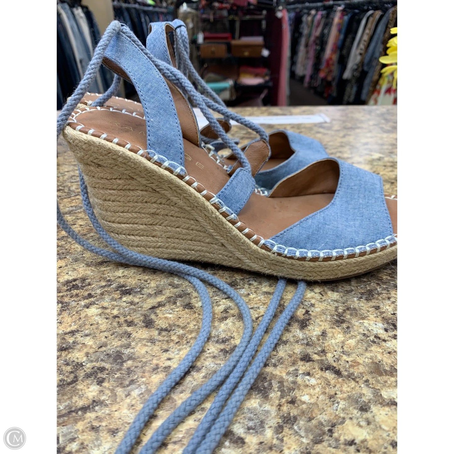 Sandals Heels Wedge By Rampage In Blue, Size: 8.5