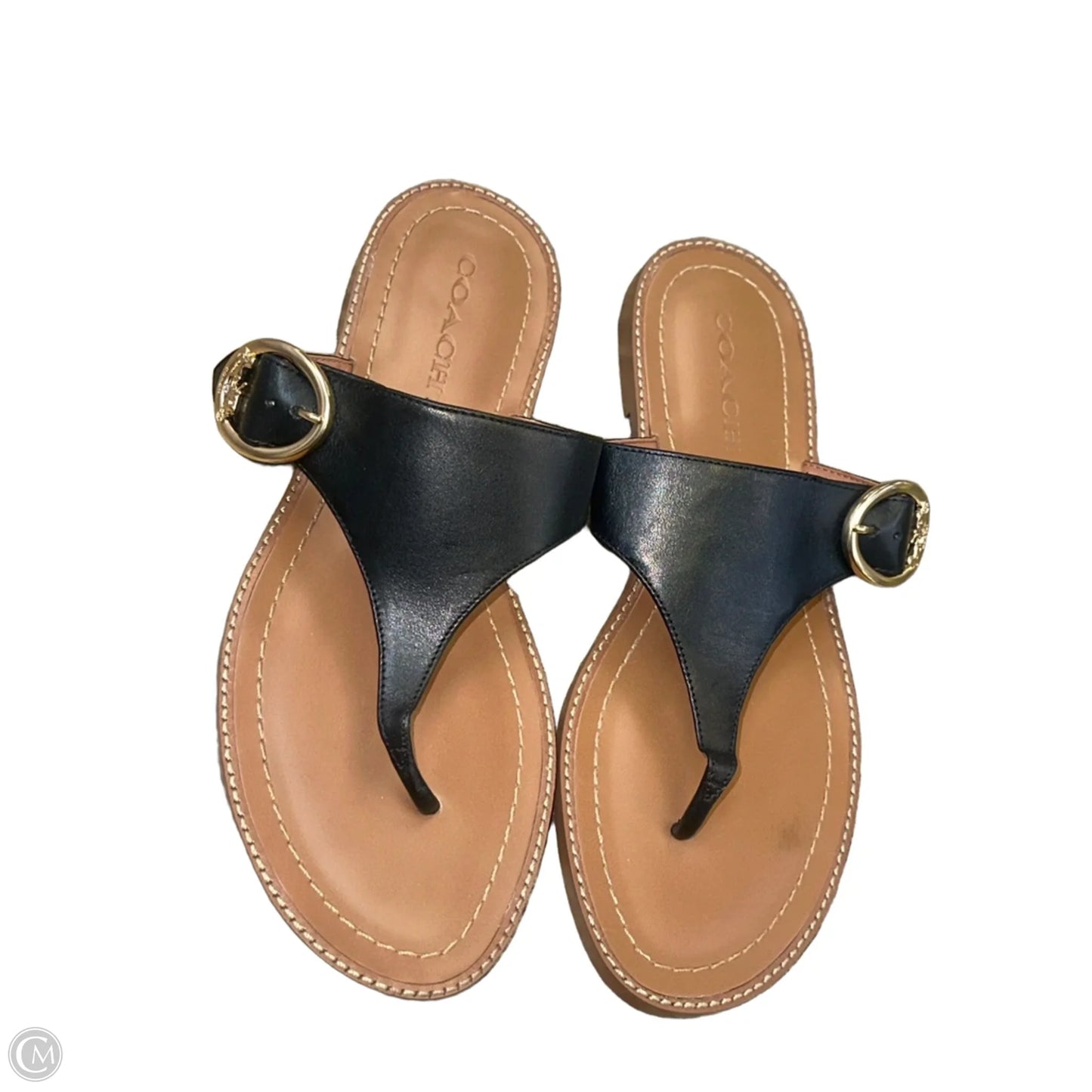 Sandals Designer By Coach In Black & Brown, Size: 9