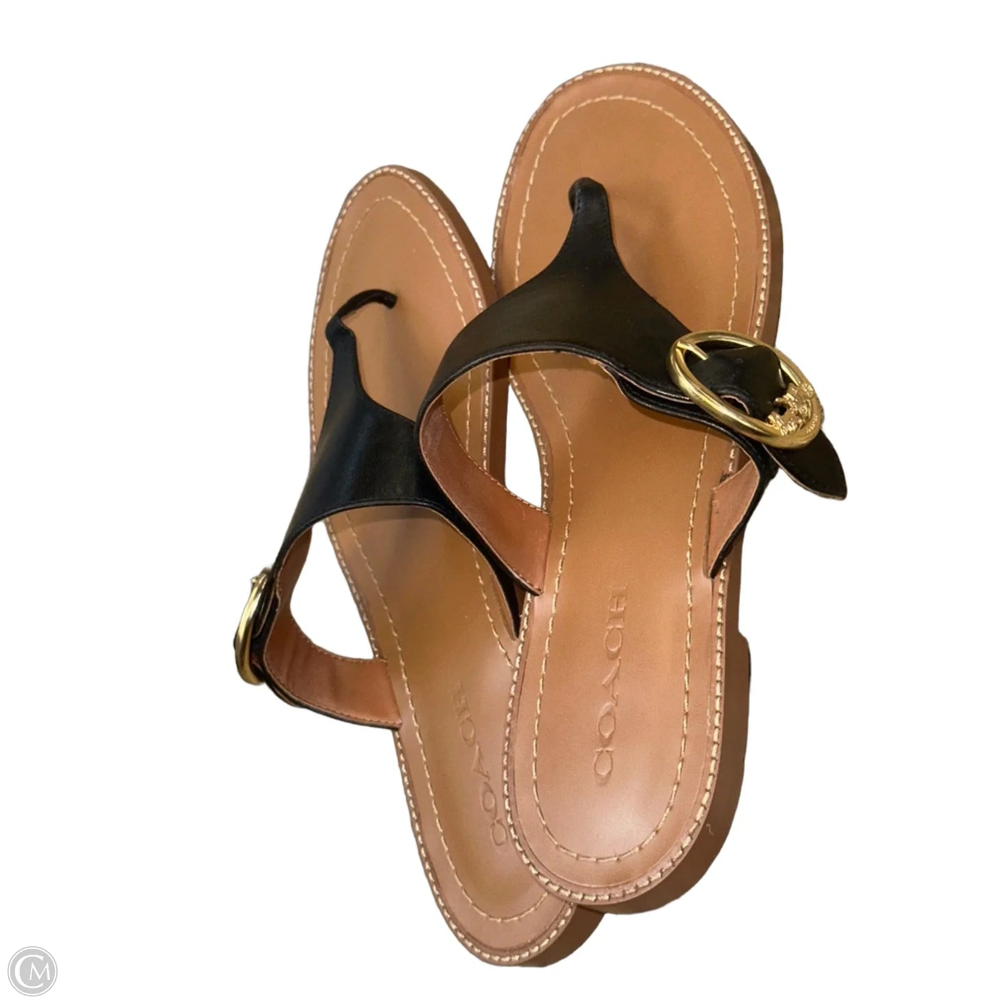 Sandals Designer By Coach In Black & Brown, Size: 9