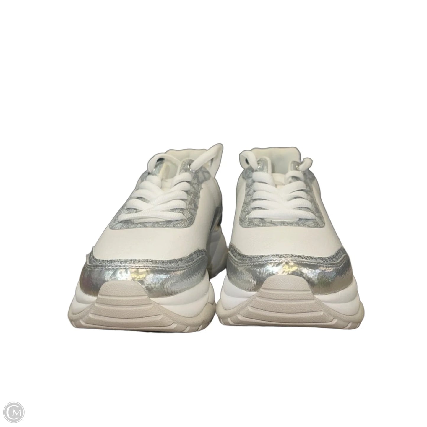 Shoes Sneakers By Michael By Michael Kors In Silver & White, Size: 8.5