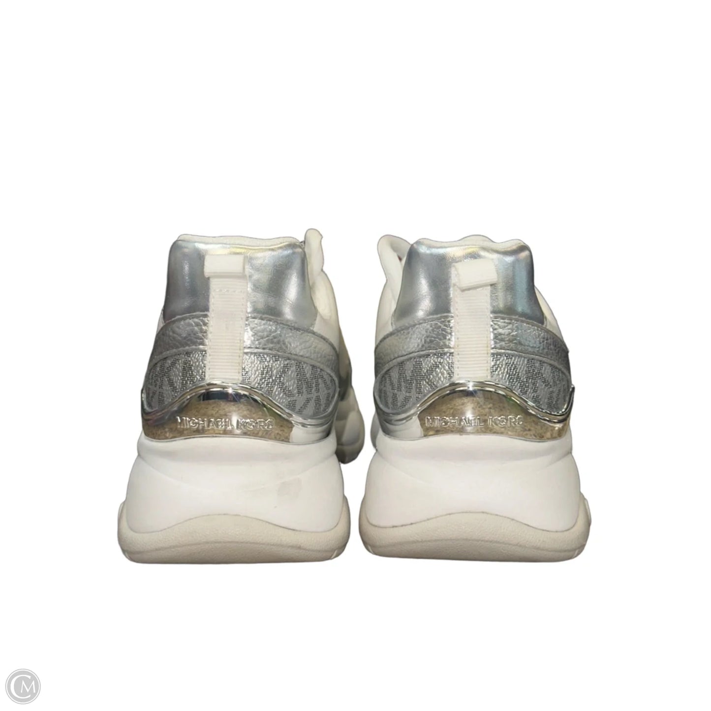 Shoes Sneakers By Michael By Michael Kors In Silver & White, Size: 8.5