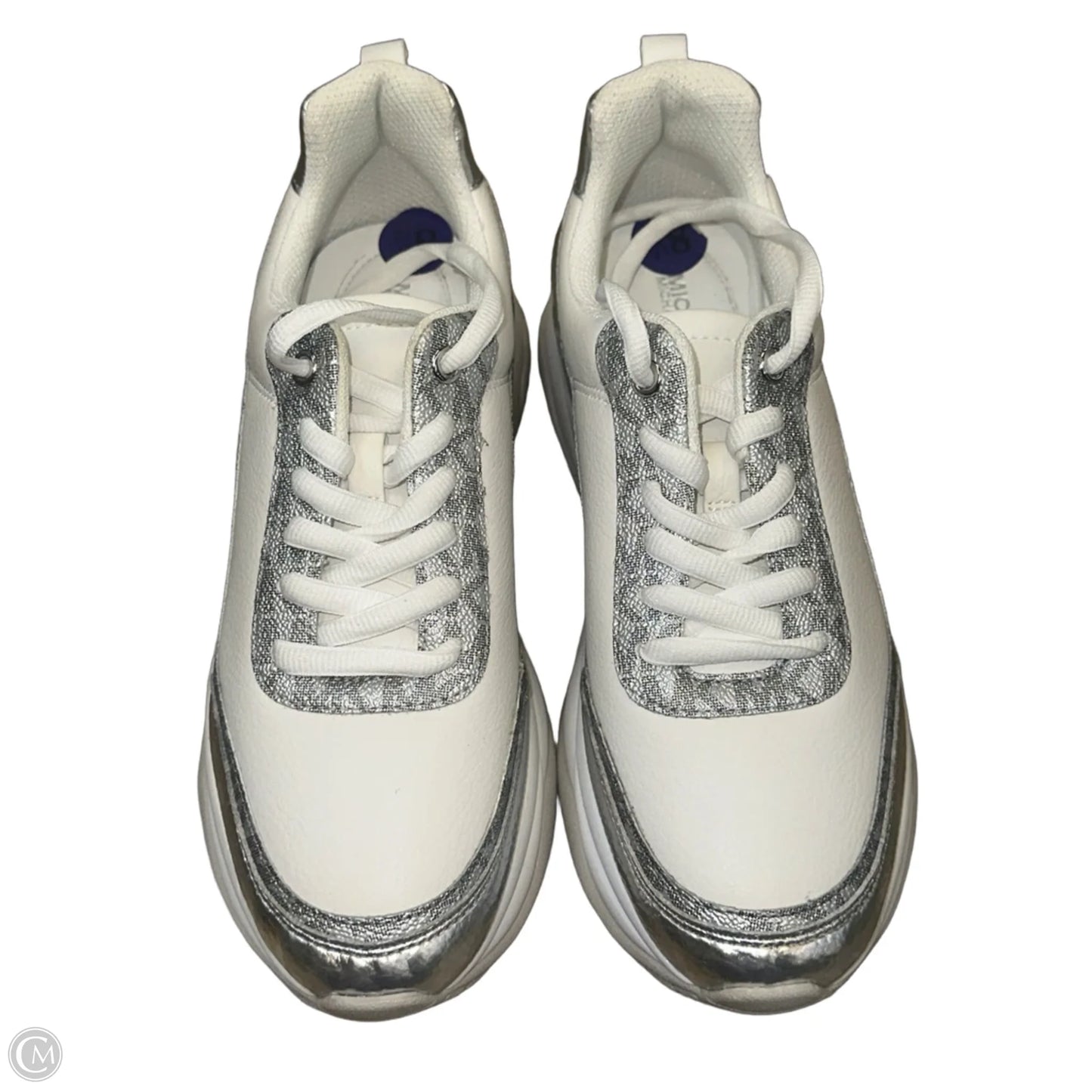 Shoes Sneakers By Michael By Michael Kors In Silver & White, Size: 8.5