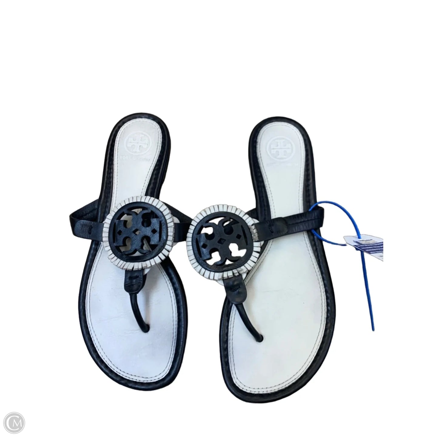 Sandals Designer By Tory Burch In Black & White, Size: 7