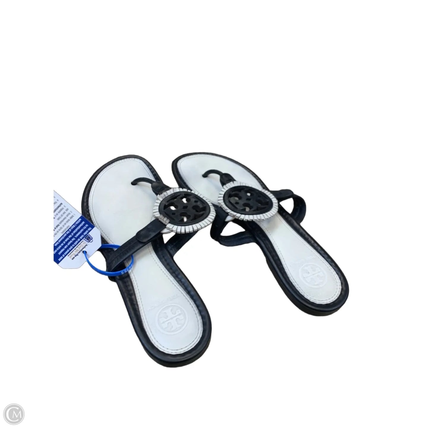 Sandals Designer By Tory Burch In Black & White, Size: 7