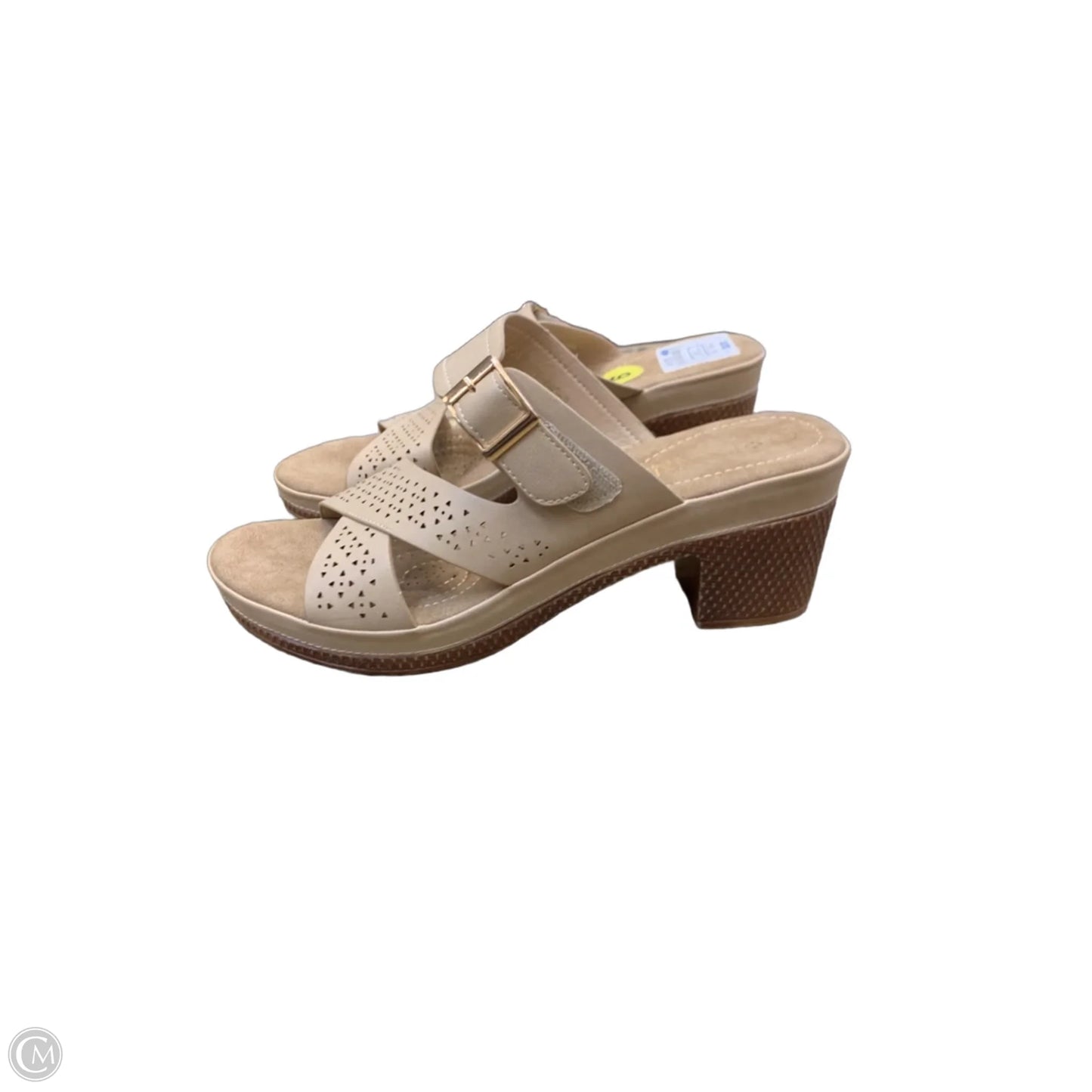 Sandals Heels Block By Cmf In Tan, Size: 9