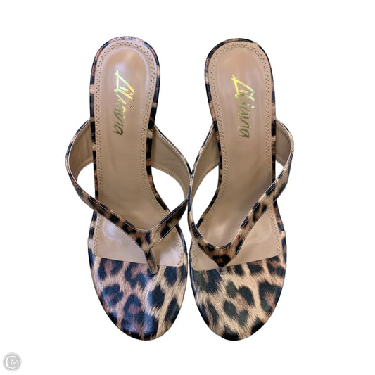 Shoes Heels Wedge By Liliana In Animal Print, Size: 10