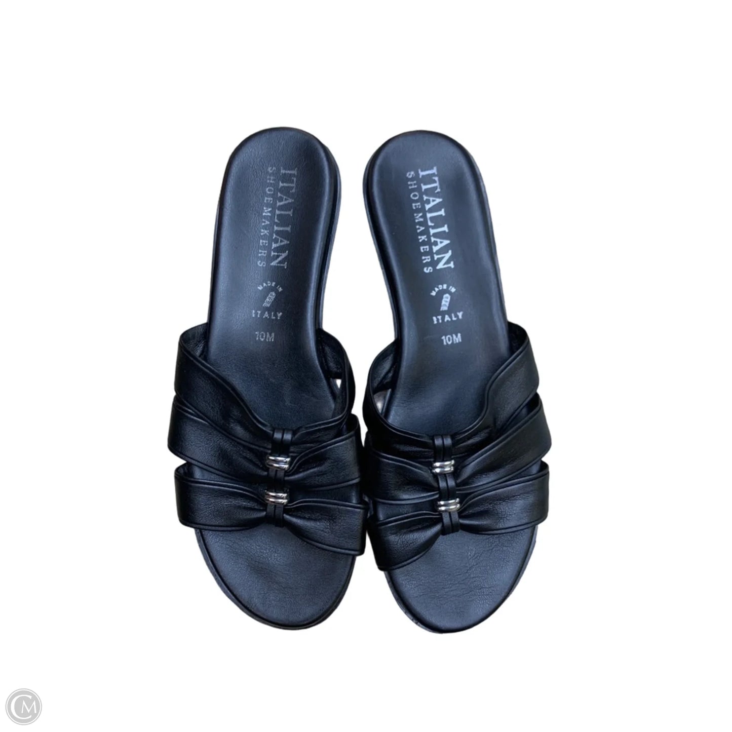 Sandals Flats By Italian Shoemakers In Black, Size: 10