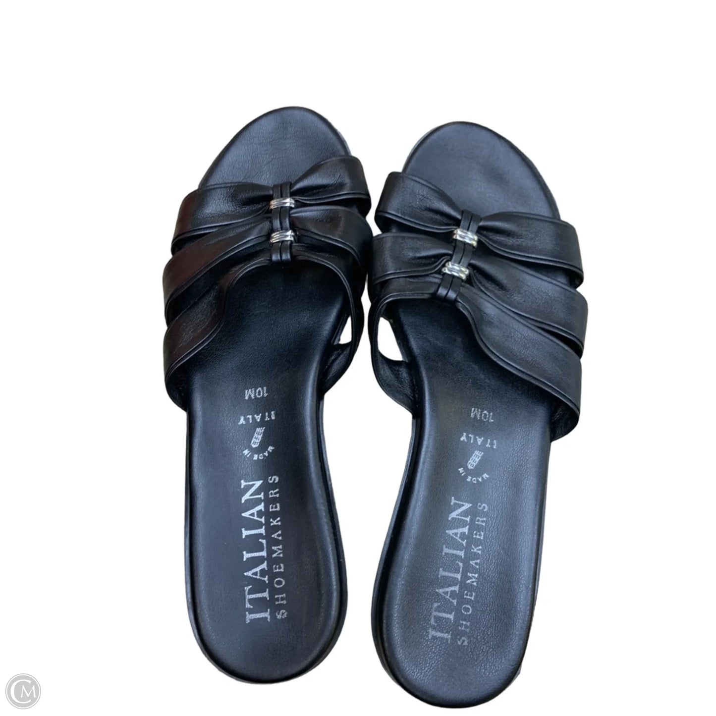 Sandals Flats By Italian Shoemakers In Black, Size: 10
