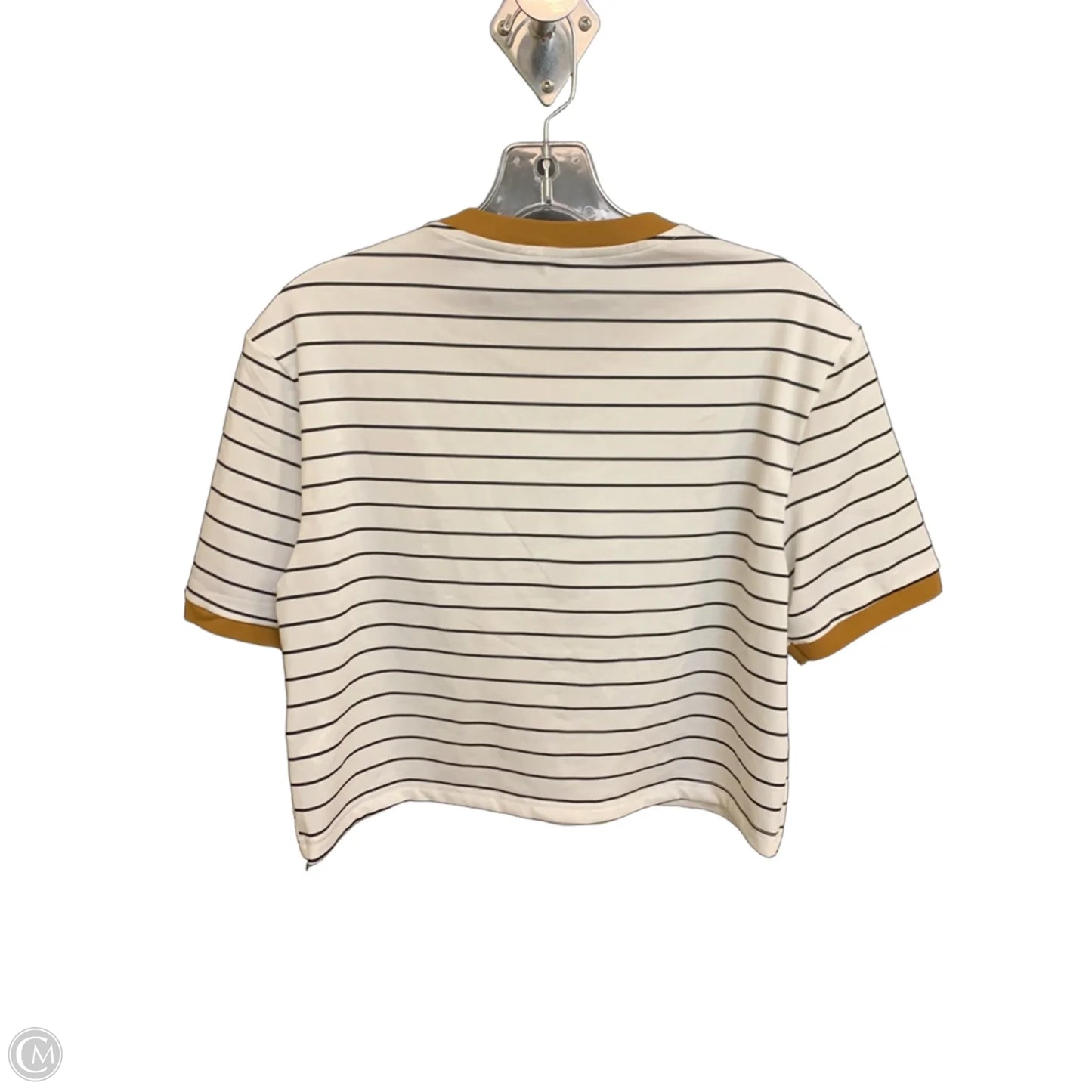 Top Short Sleeve Basic By Shein In Striped Pattern, Size: S