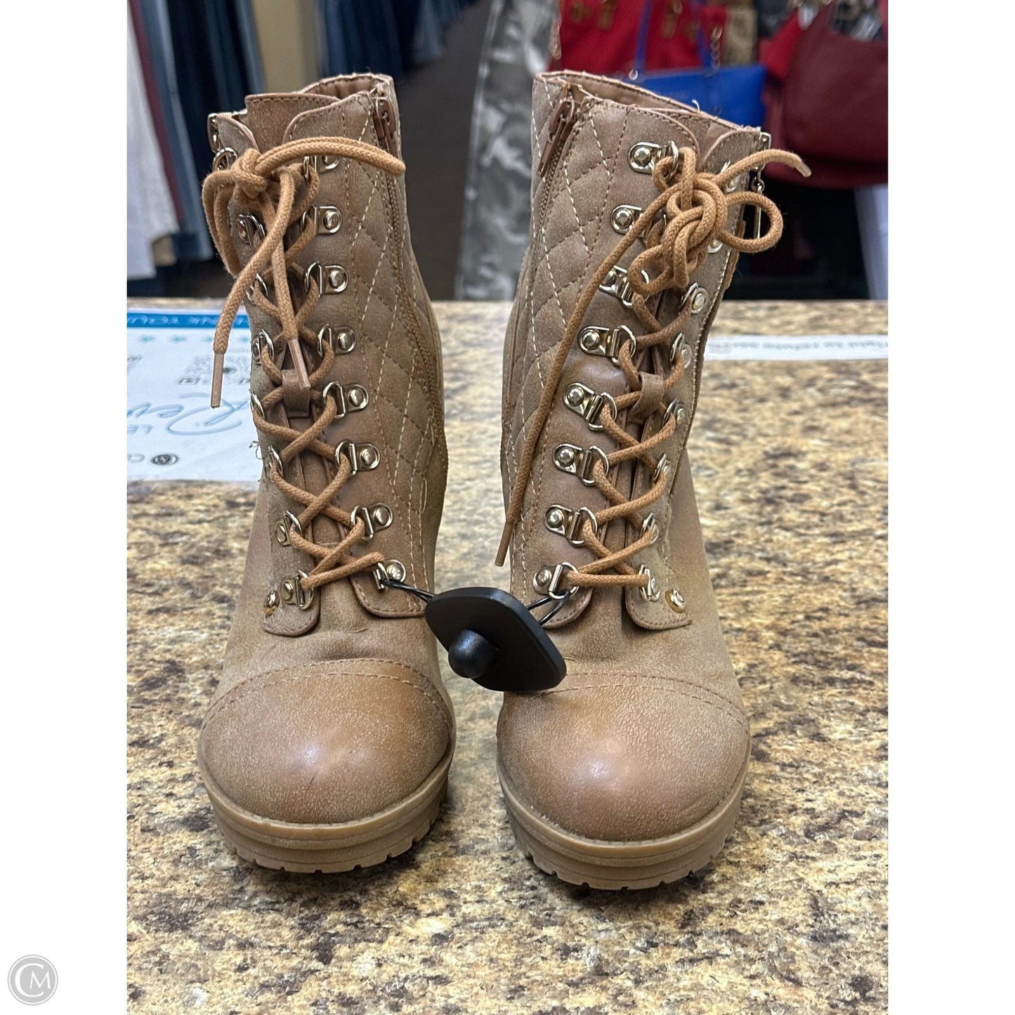 Boots Knee Heels By G By Guess In Beige, Size: 8.5