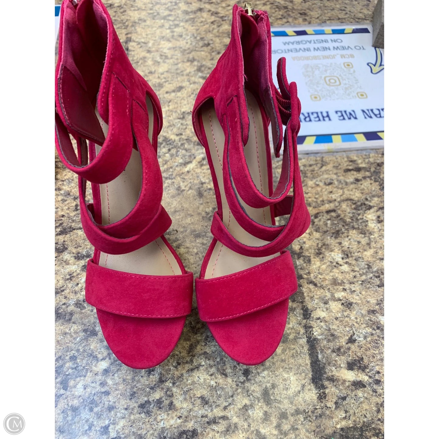 Shoes Heels Wedge By Just Fab In Pink, Size: 8