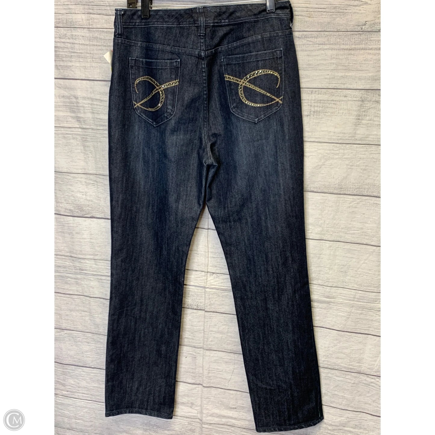 Jeans Straight By Chicos Platinum In Blue Denim, Size: 15