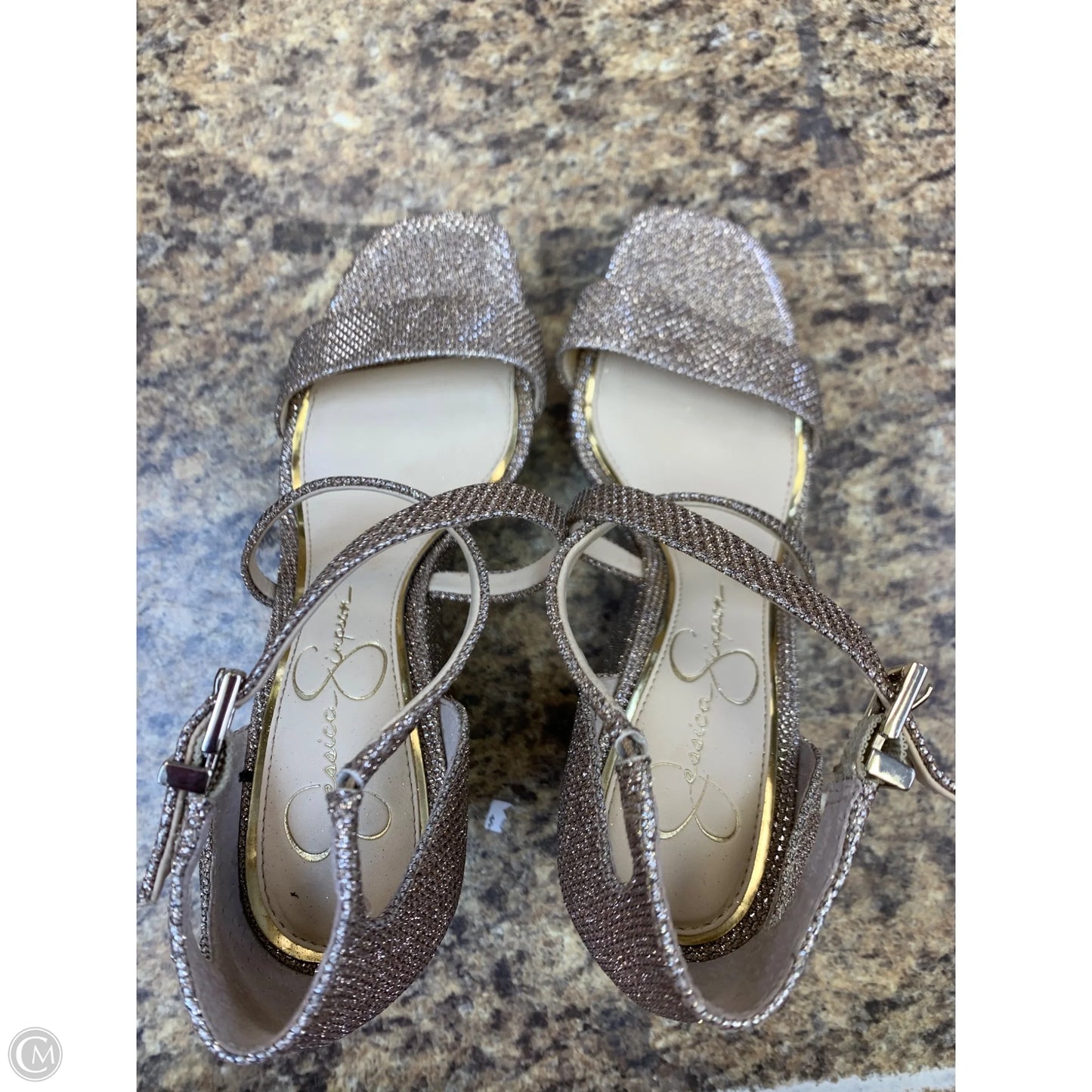 Shoes Heels Wedge By Jessica Simpson In Gold, Size: 7.5