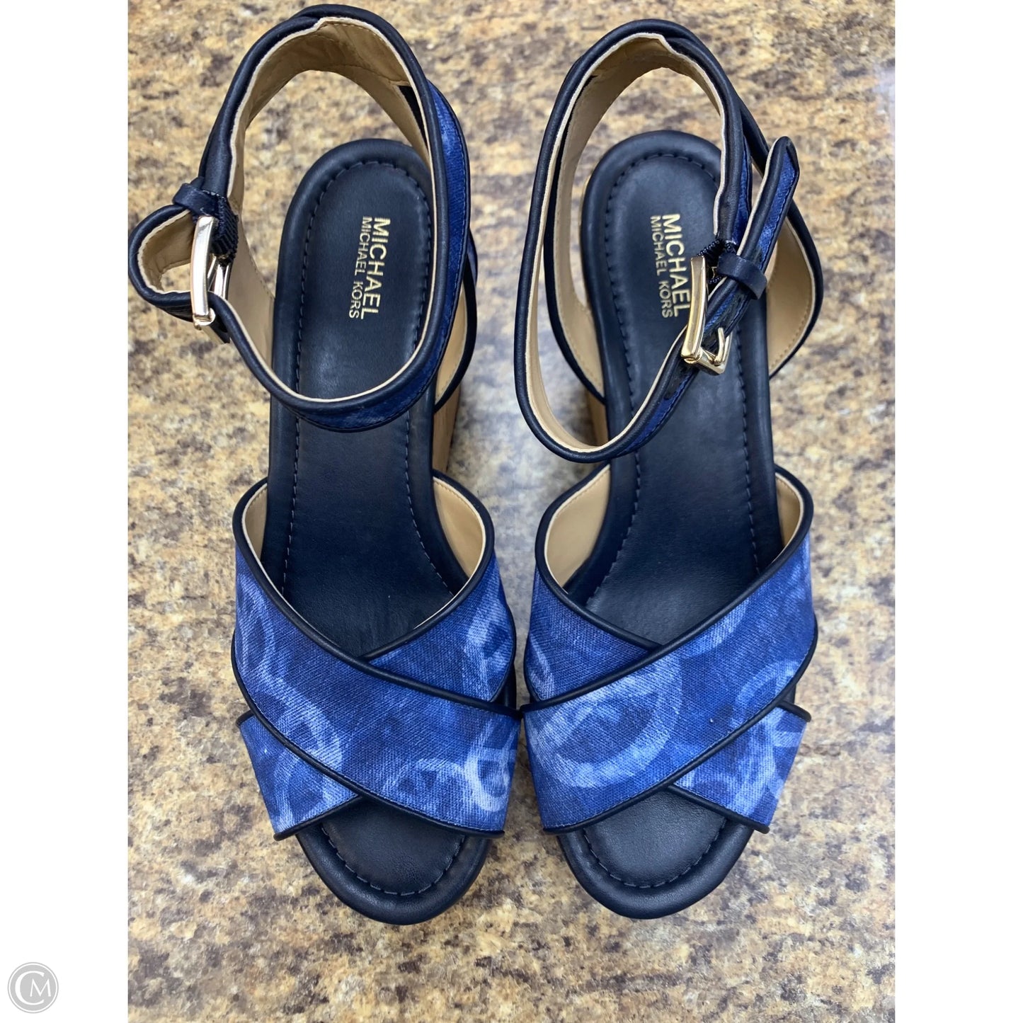 Shoes Designer By Michael Kors In Blue & Brown, Size: 8
