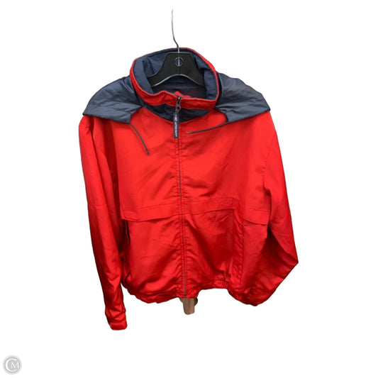 Jacket Windbreaker By Port Authority In Blue & Red, Size: S