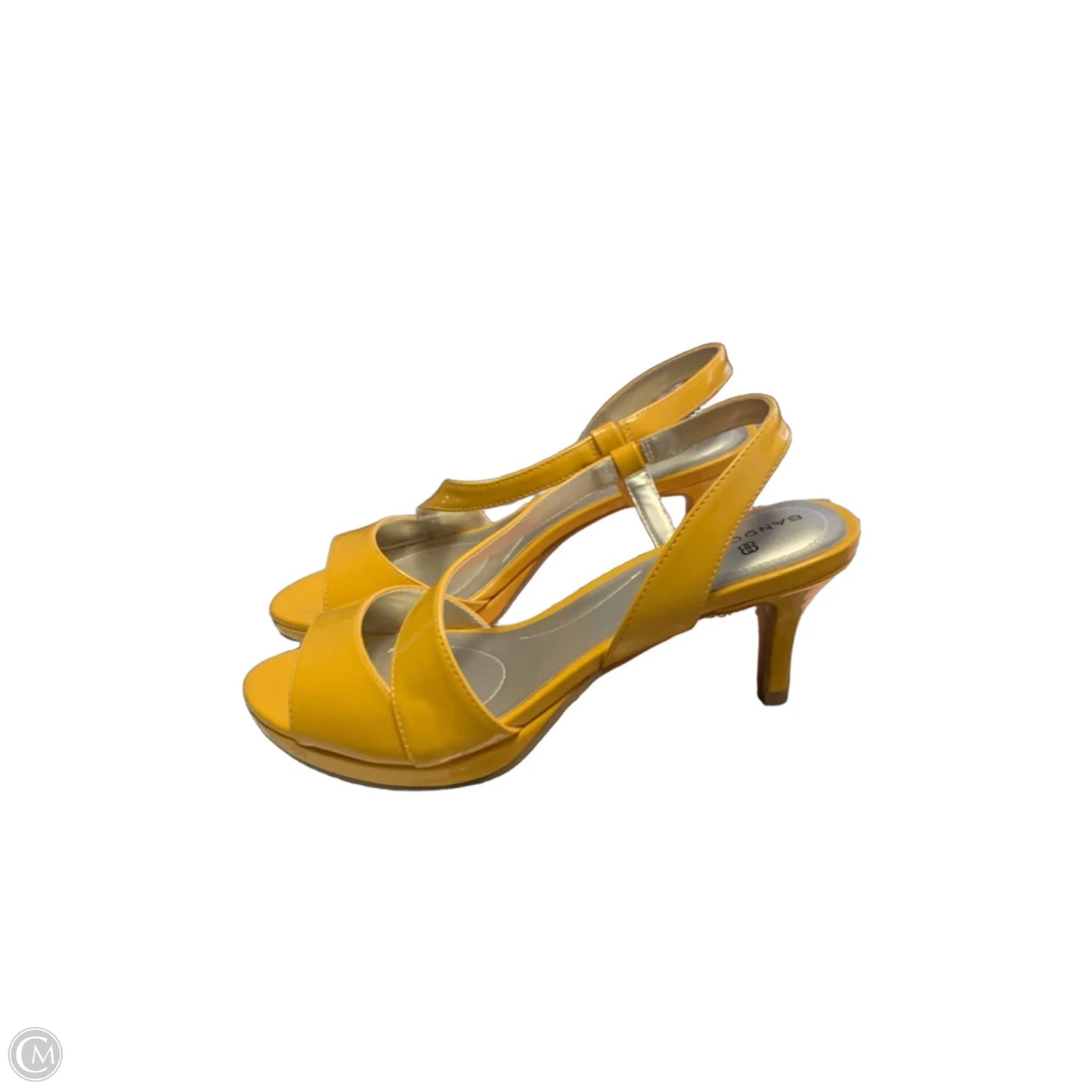 Sandals Heels Kitten By Bandolino In Yellow, Size: 8