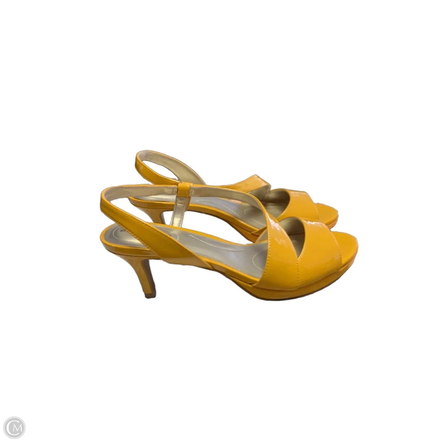 Sandals Heels Kitten By Bandolino In Yellow, Size: 8