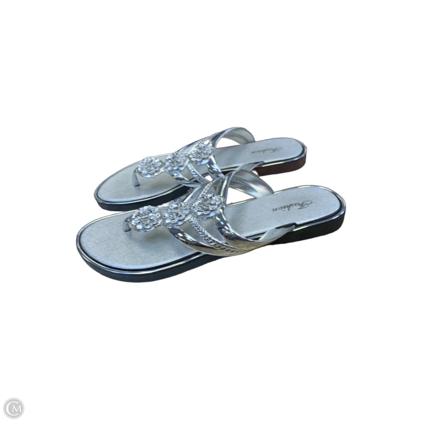Sandals Flats By Cmf In Silver, Size: 9.5