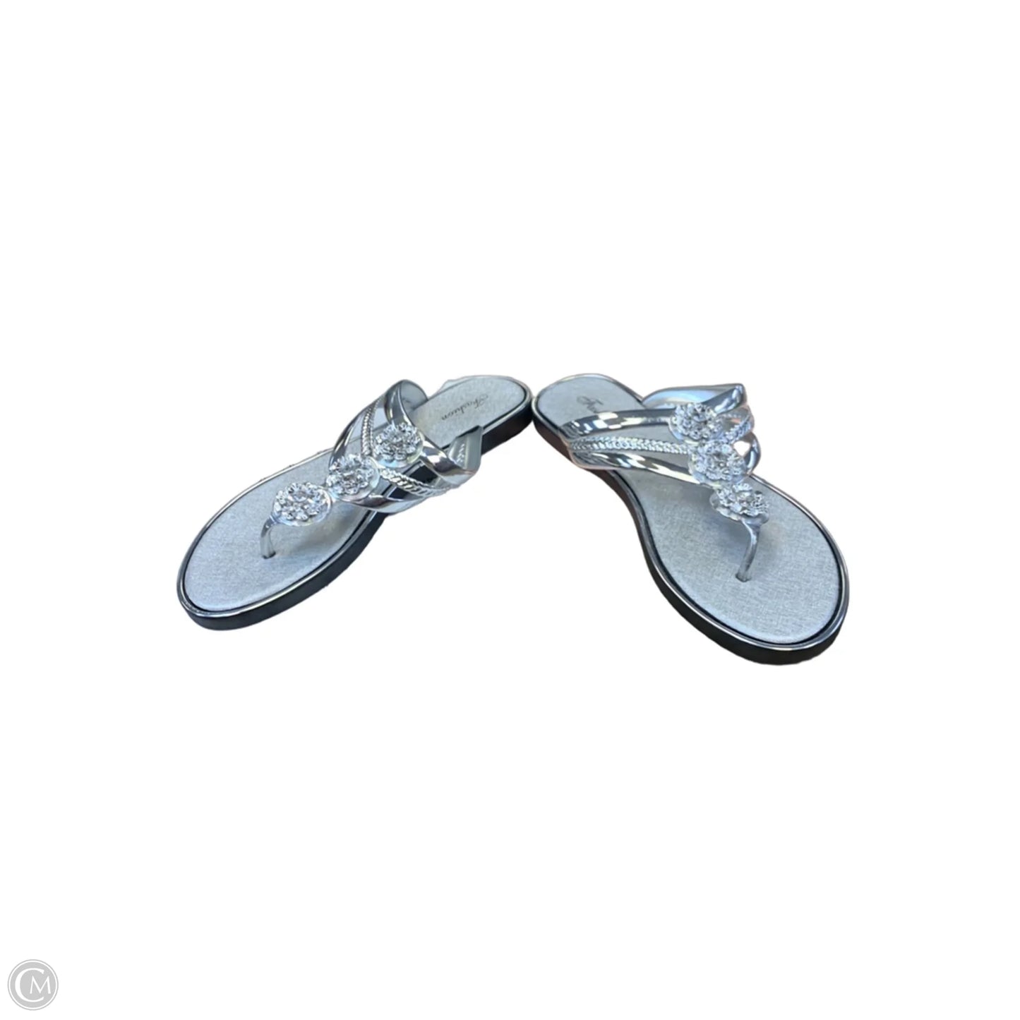 Sandals Flats By Cmf In Silver, Size: 9.5