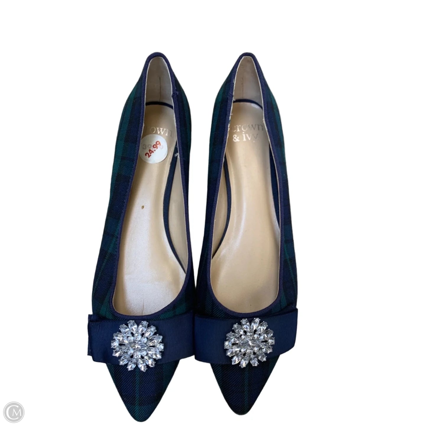 Shoes Flats By Crown And Ivy In Plaid Pattern, Size: 7.5