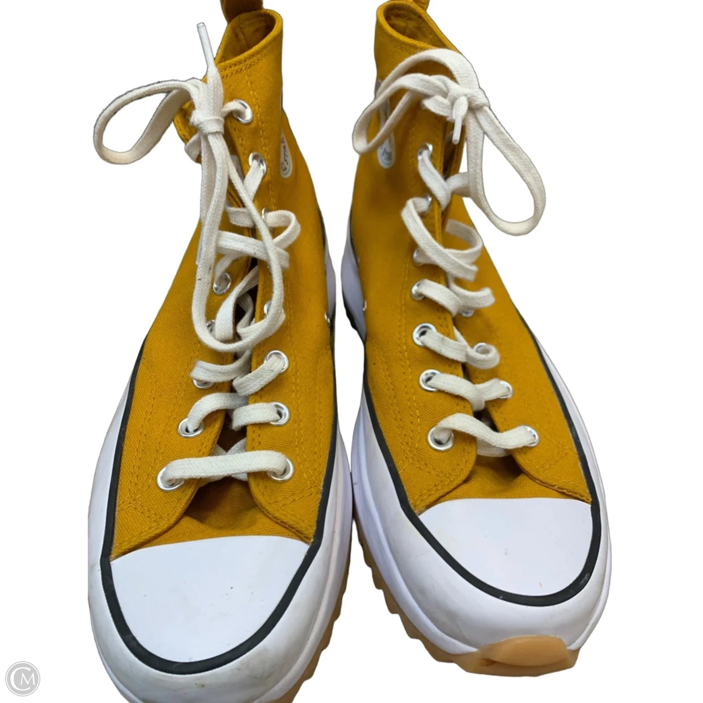 Shoes Sneakers By Converse In White & Yellow, Size: 12.5