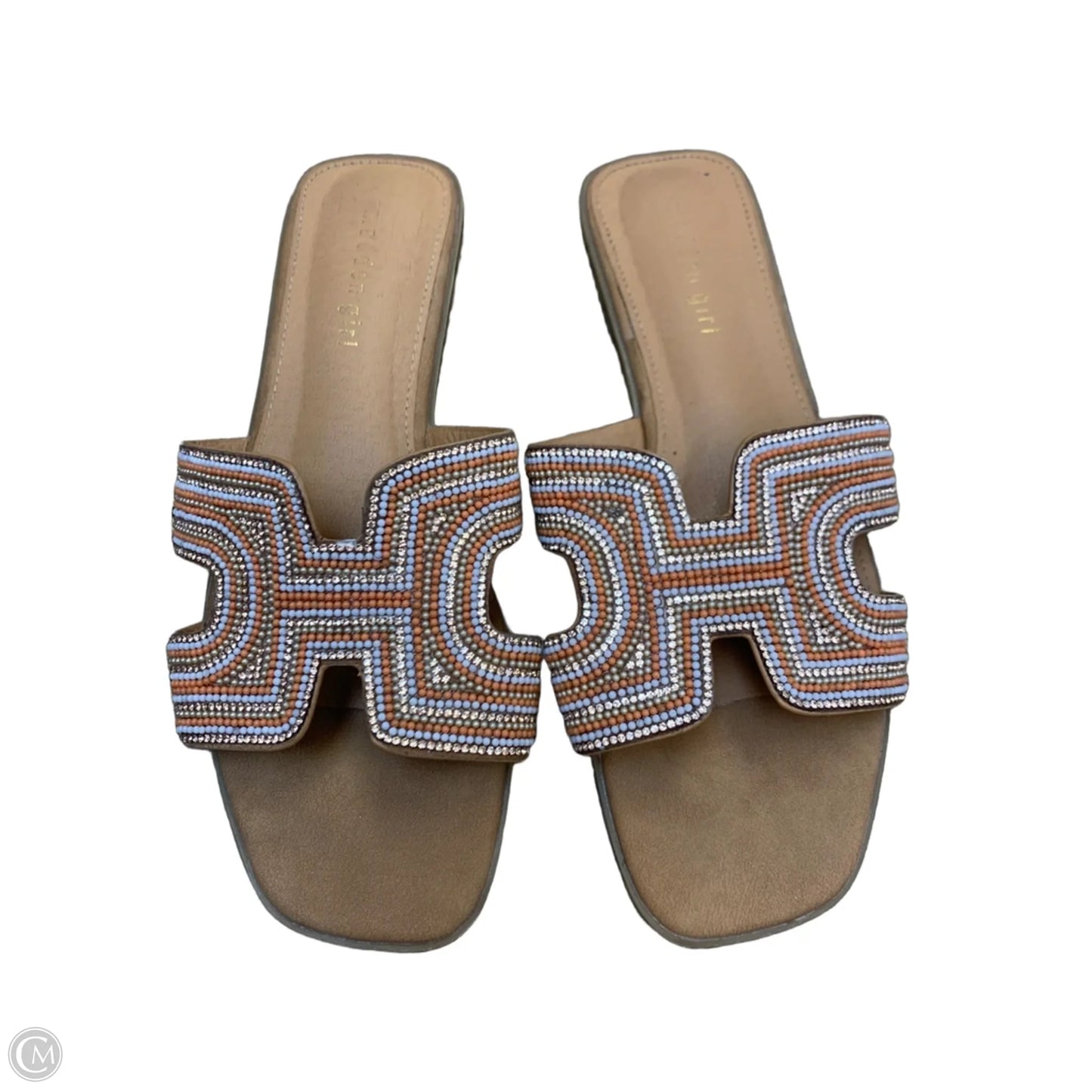 Sandals Flats By Madden Girl In Orange & Tan, Size: 9