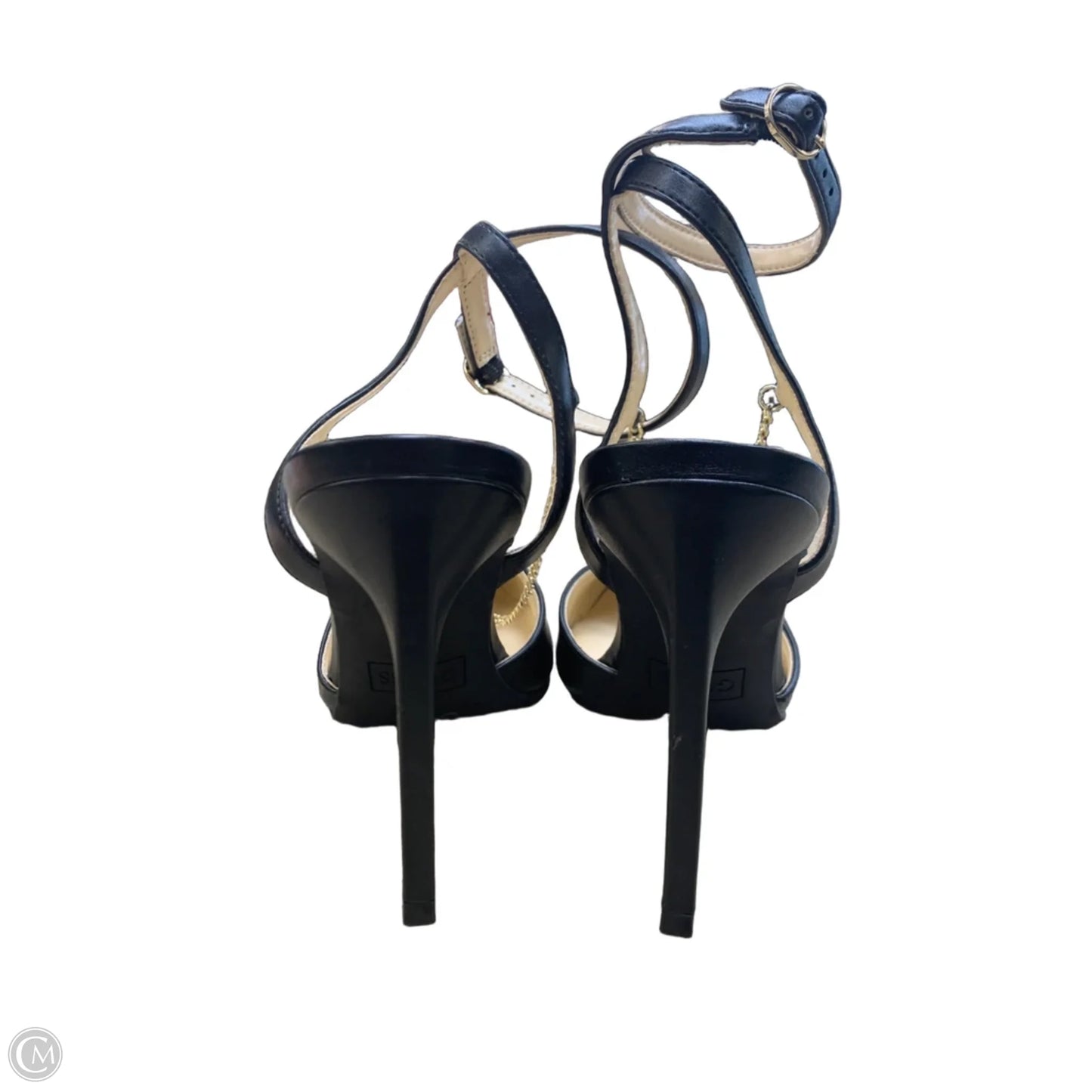 Shoes Heels Stiletto By Guess In Black & Gold, Size: 11