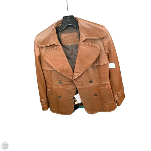 Coat Leather By Cmb In Brown, Size: 4