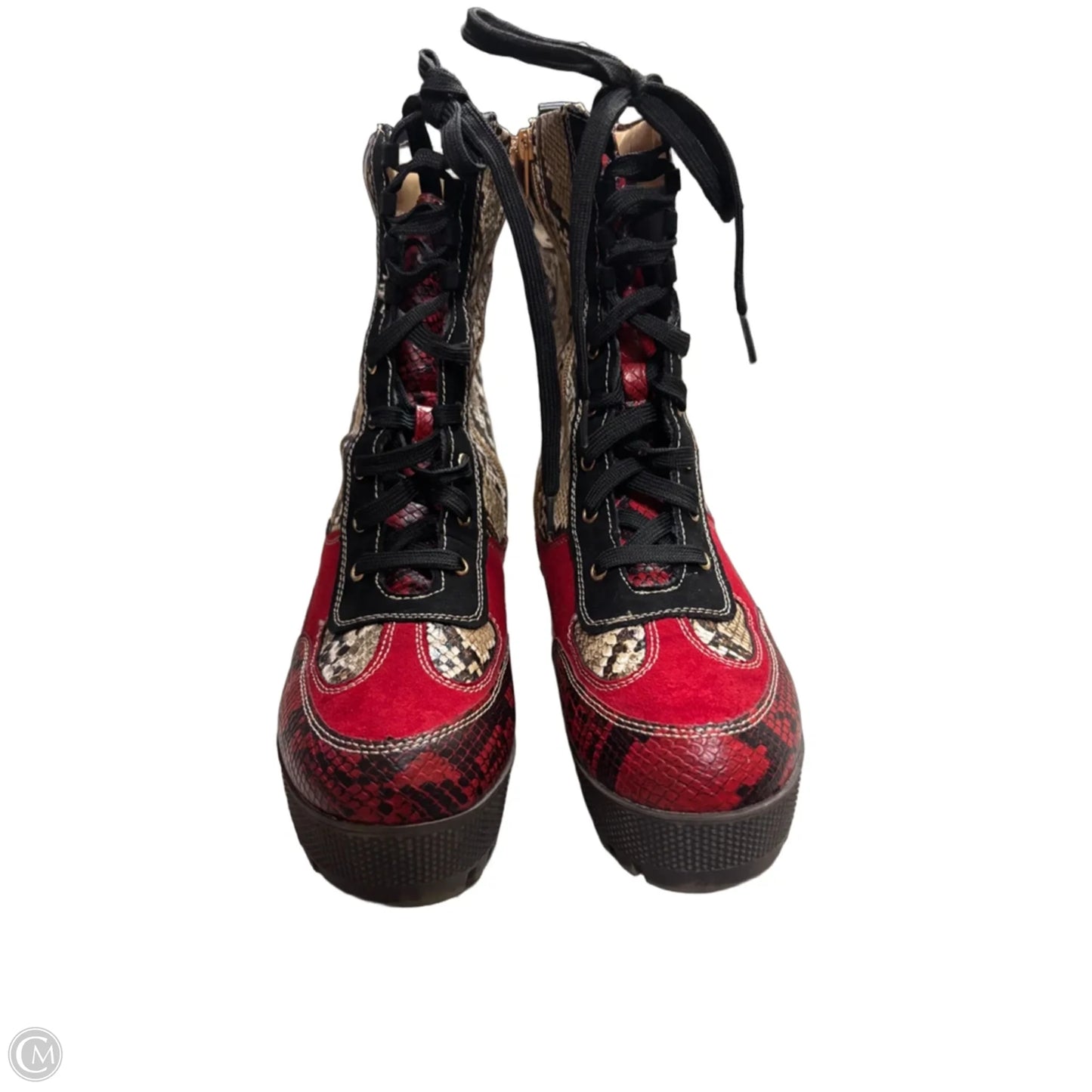 Boots Combat By Rouge In Red, Size: 10