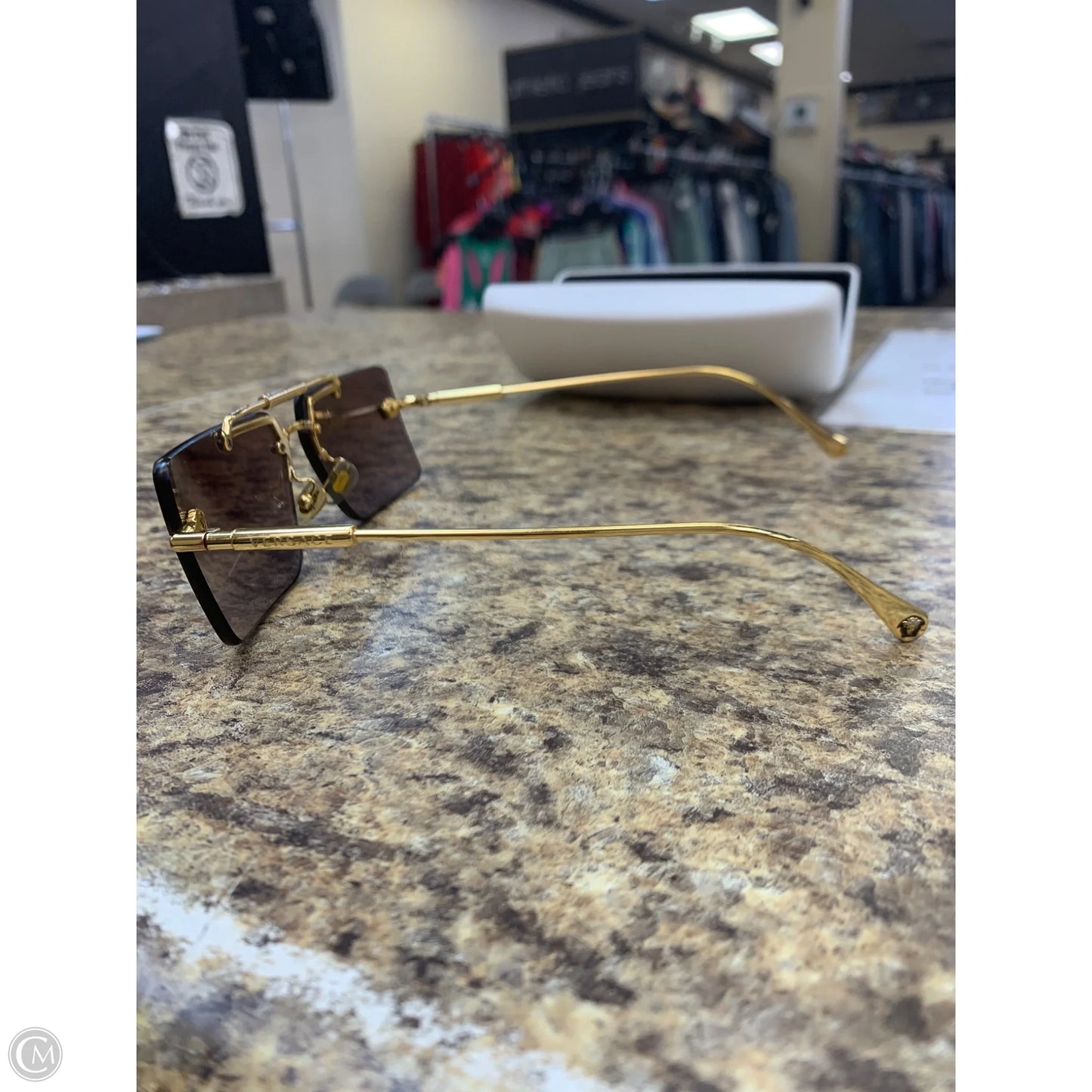 Sunglasses Luxury Designer By Versace, Size: