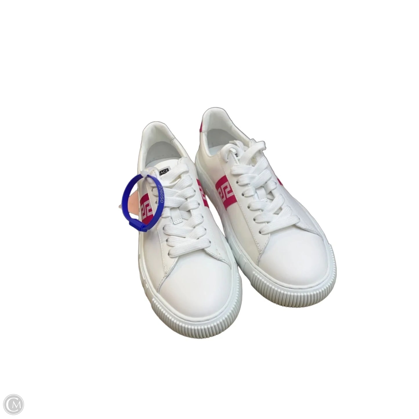 Shoes Luxury Designer By Versace In Pink & White, Size: 9