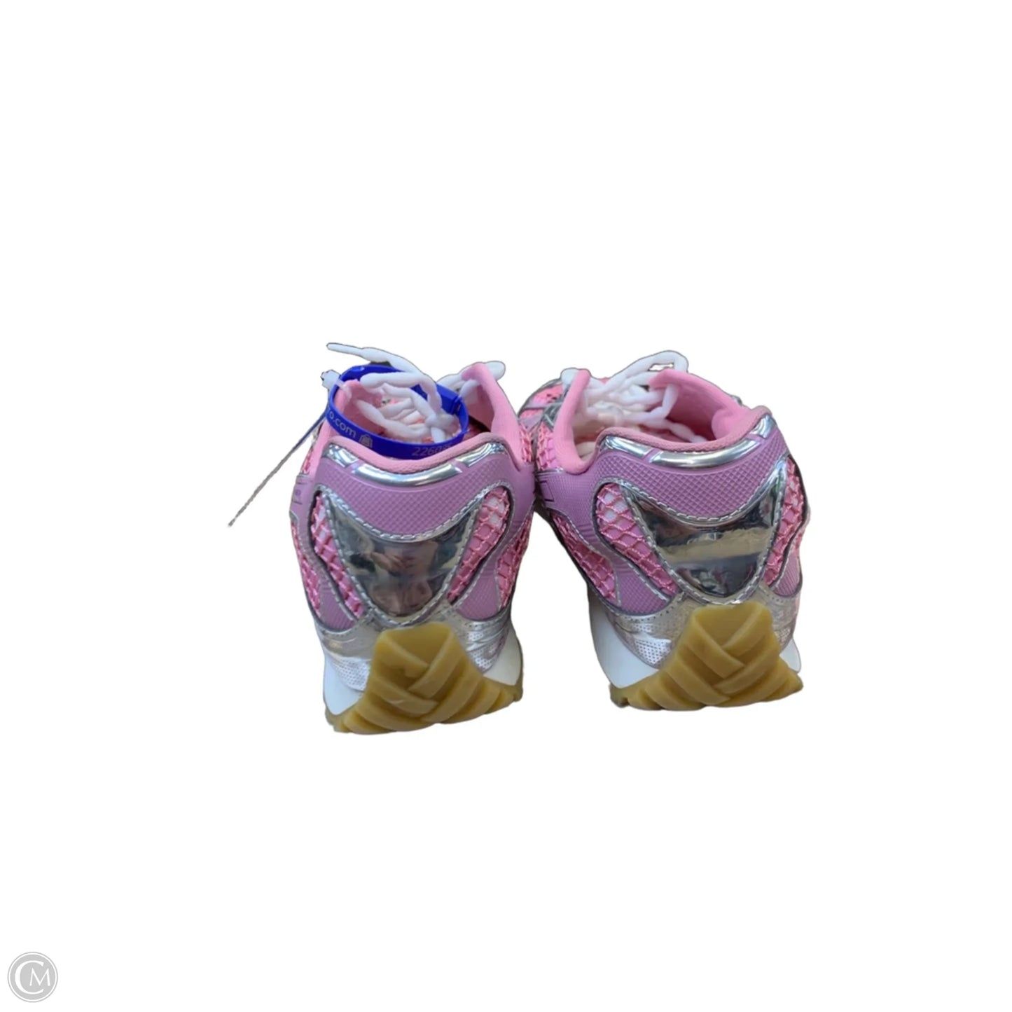 Shoes Luxury Designer By Bottega Veneta In Pink & Silver, Size: 10.5