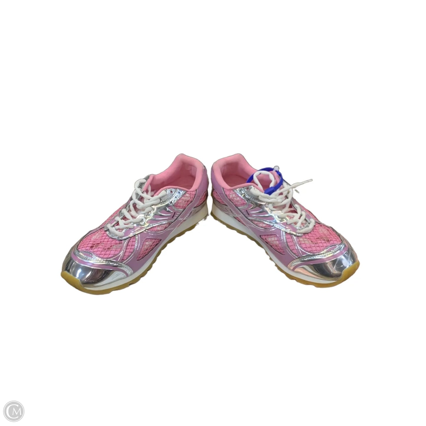 Shoes Luxury Designer By Bottega Veneta In Pink & Silver, Size: 10.5