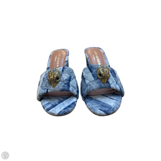 Sandals Heels Block By Kurt Geiger London In Blue Denim, Size: 8.5