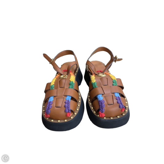 Sandals Designer By Coach In Brown, Size: 7.5