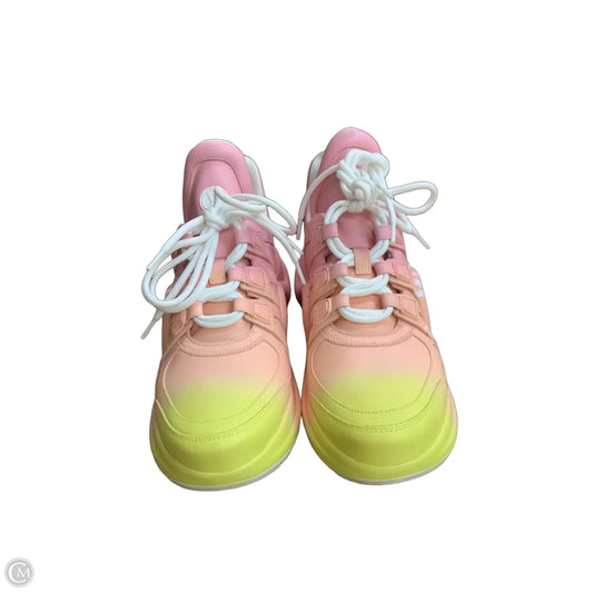 Shoes Luxury Designer By Louis Vuitton In Pink & Yellow, Size: 8