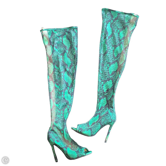 Boots Mid-calf Heels By Cmf In Snakeskin Print, Size: 6.5