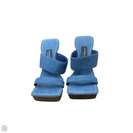 Sandals Heels Platform By Cmc In Blue Denim, Size: 9